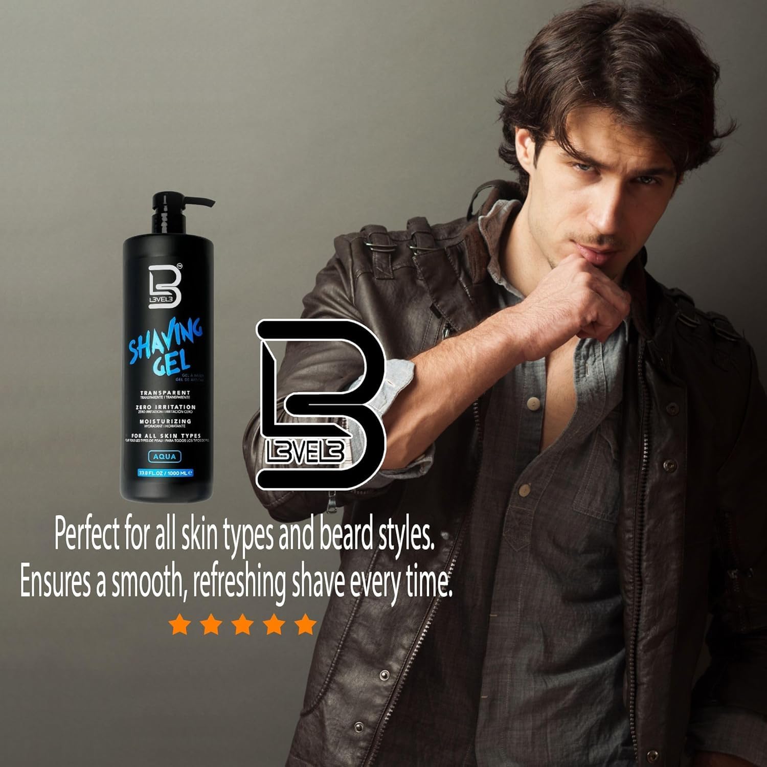 L3 - Level 3 Shaving Gel - Straight Razor Shave Gel - Non-Irritating - Refreshing Smell - No Hot Towel Necessary - Level Three Razor Gel (Aqua - Large) : Beauty & Personal Care