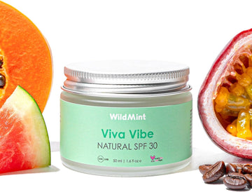 WildMint Viva Vibe Natural SPF 30 | Zinc Oxide Mineral Sunscreen Broad Spectrum UVA & UVB Protection | For Sensitive Skin Sun Protection | For Kids 3+ | UK Made Vegan & Cruelty-Free Skincare | 50ml