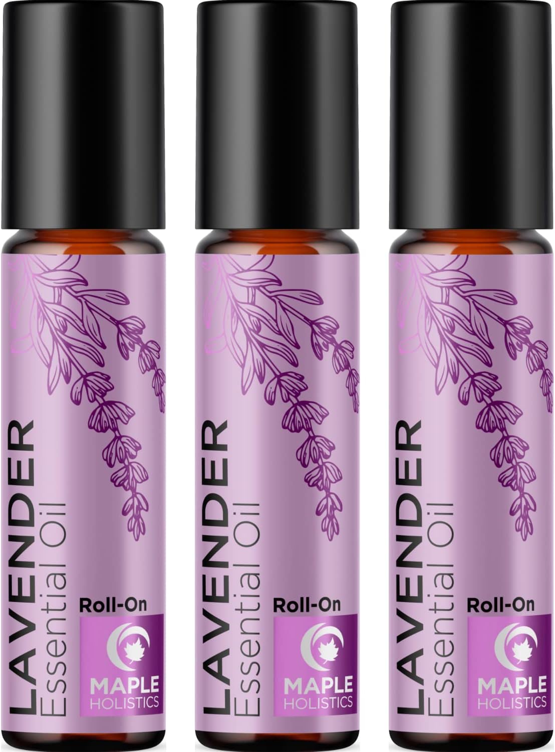 Lavender Essential Oil Roll On - Calming Aromatherapy Oil Roller For Sleep Headaches And Relaxation - Natural Pre-Diluted Sleep Oil For Nighttime Relaxation With Lavender Essential Oil For Skin 3-Pack