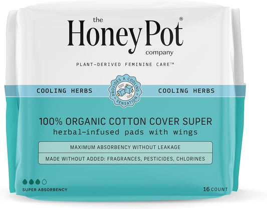 The Honey Pot Company - Super Pads & Coconut Shea Body Cleanser Bundle - Herbal Infused Sanitary Pads For Women - Hydrating Body Wash To Moisturize & Cleanse Skin - Feminine Care - Fsa & Hsa Eligible