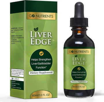 Go Nutrients Liver Edge - Liver Cleanse Detox & Repair Fatty Liver Health Formula | Milk Thistle Silymarin, Dandelion Root, Artichoke Extract & More for Liver Support Supplement - 2oz | 48 Servings