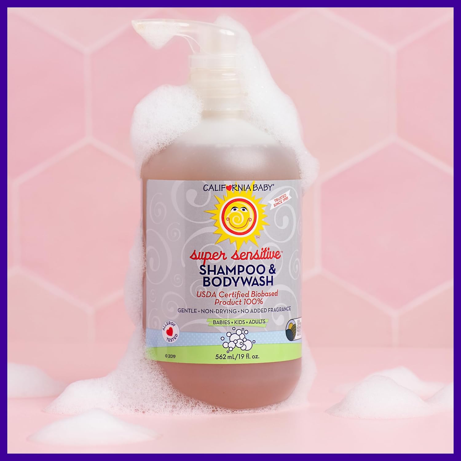 California Baby Super Sensitive Baby Shampoo + Baby Wash | 100% Plant-Based | Unscented Body Wash For Sensitive Skin | Hypoallergenic | 562 Ml / 19 Oz : Baby
