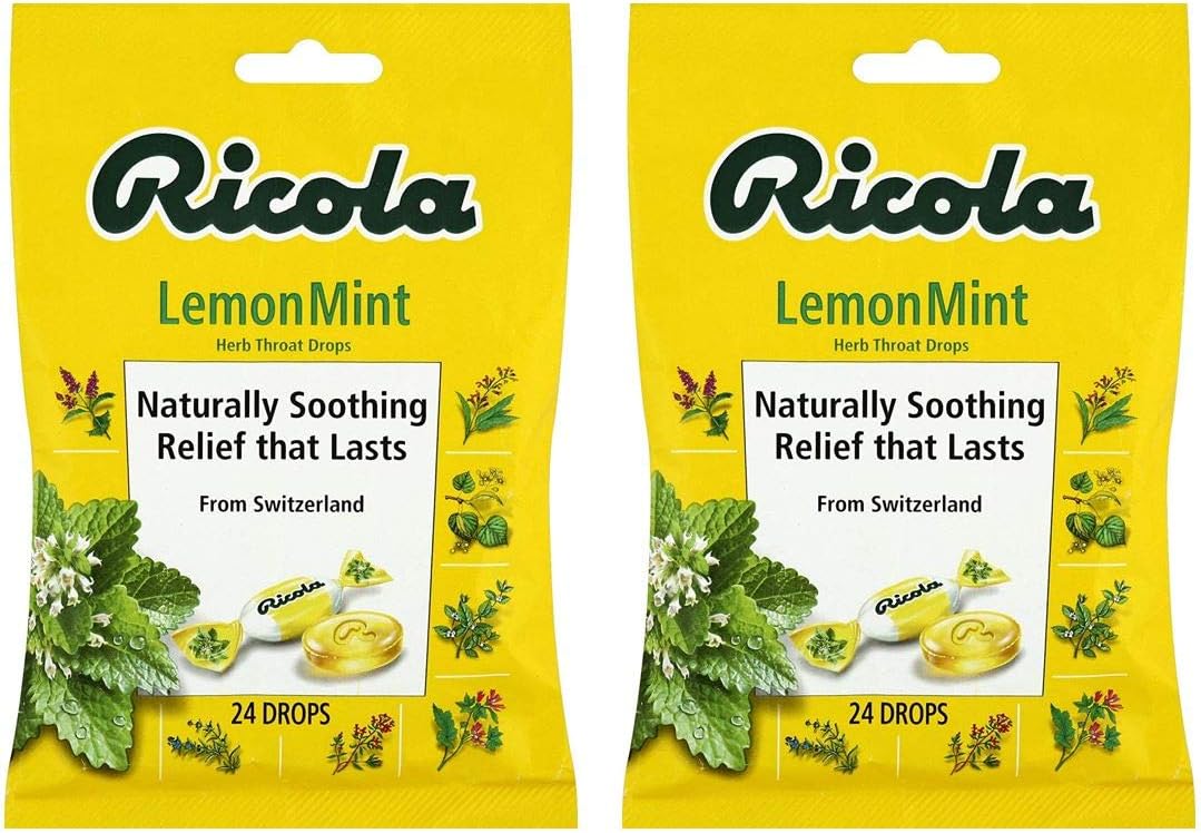 Ricola Lemon Mint Herbal Cough Suppressant Throat Drops- 2 Bags