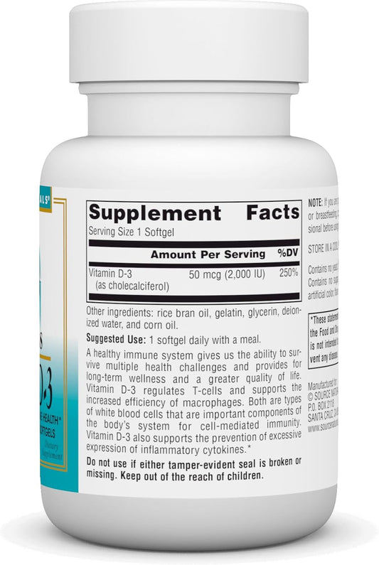 Source Naturals Wellness Vitamin D-3, Bioactive Form For Immune Health