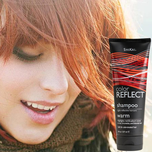 ShiKai Color Reflect Warm Shampoo (8 oz) | Make Red & Auburn Highlights Shine Brighter | Plant Based Moisturizing Hair Cleanser