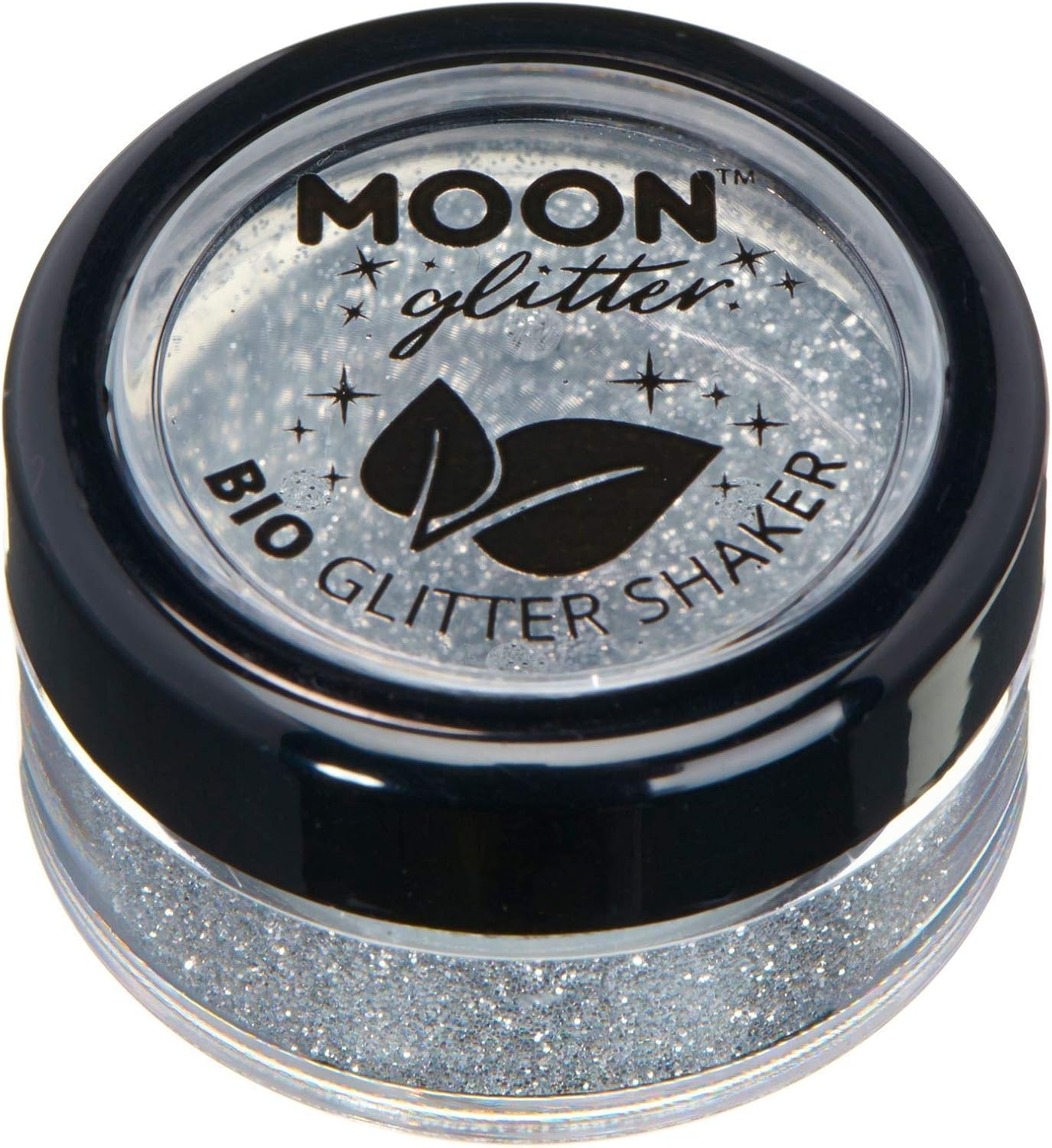 Biodegradable Eco Glitter Shakers By Moon Glitter - Silver - Cosmetic Bio Festival Makeup Glitter For Face, Body, Nails, Hair, Lips - 5G