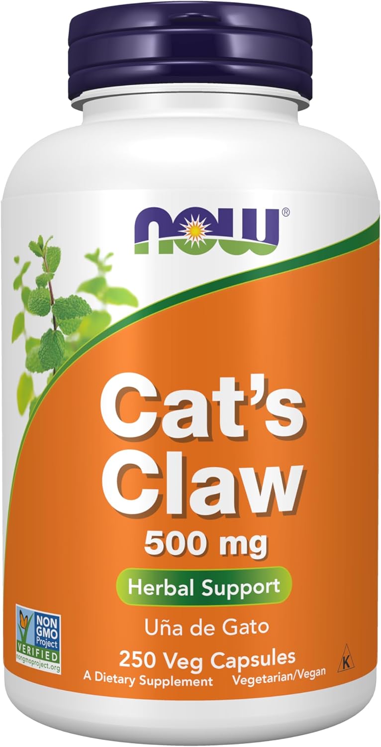 Now Supplements, Cat'S Claw 500 Mg, Non-Gmo Project Verified, Herbal Supplement, 250 Count (Pack Of 1)