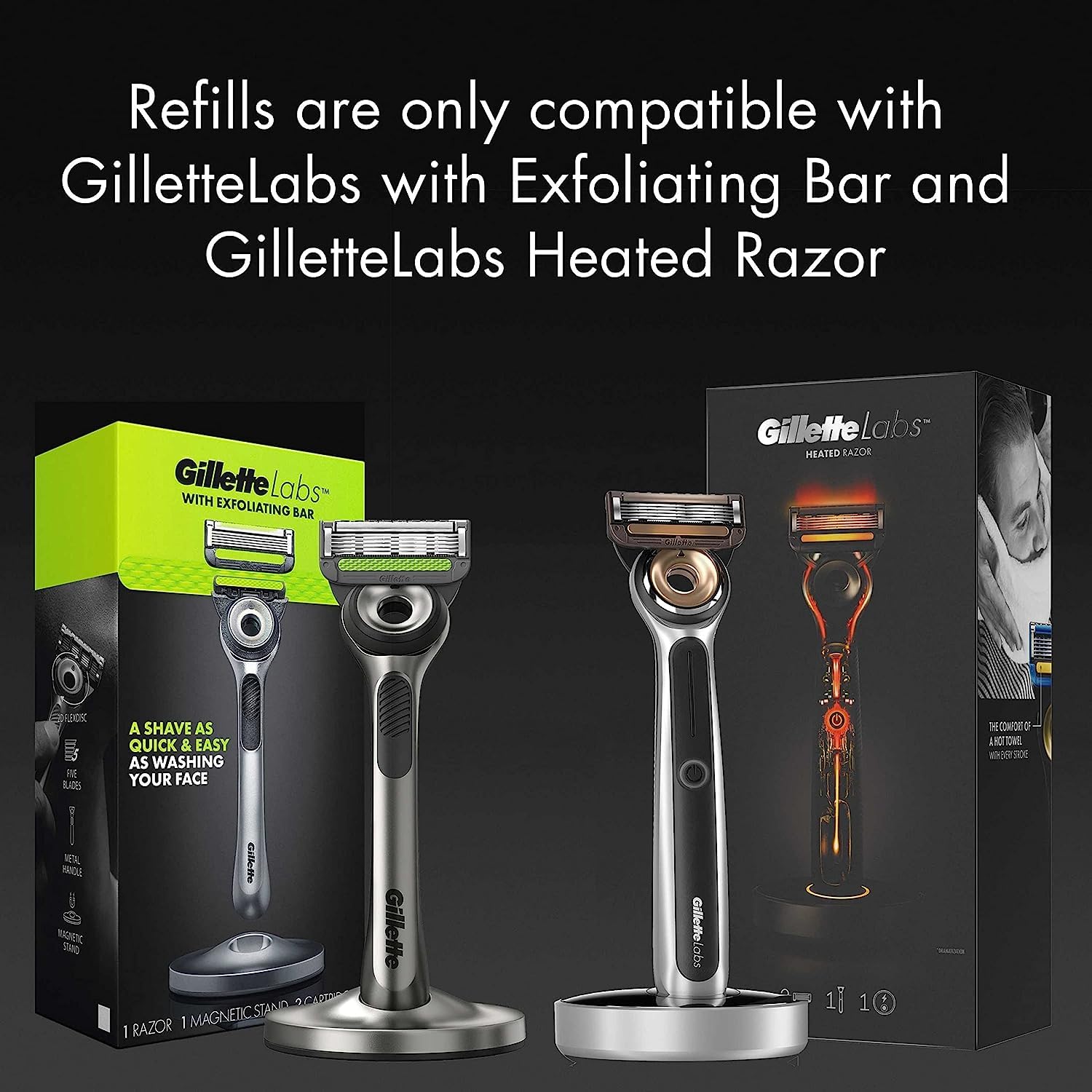 Gillette Labs Mens Razor Blade Refills Compatible with Gillette Labs Razors - 4 Cartridges With Exfoliating Bar : Beauty & Personal Care