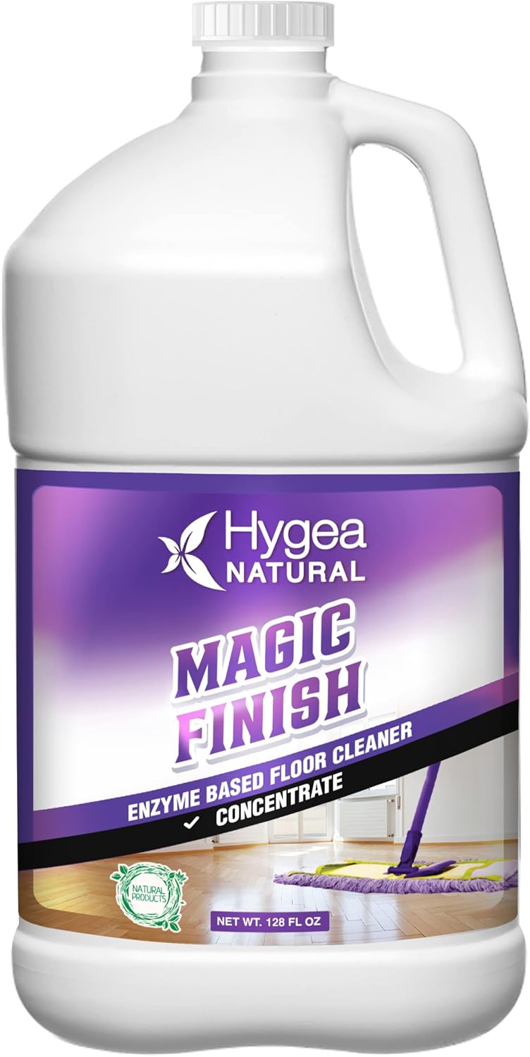 Magic Finish Enzyme-Based No Rinse Industrial Floor Cleaner Eats Away Grease Buildup In Tile And Grout- Biodegradable Formula(Gallon Concentrate)