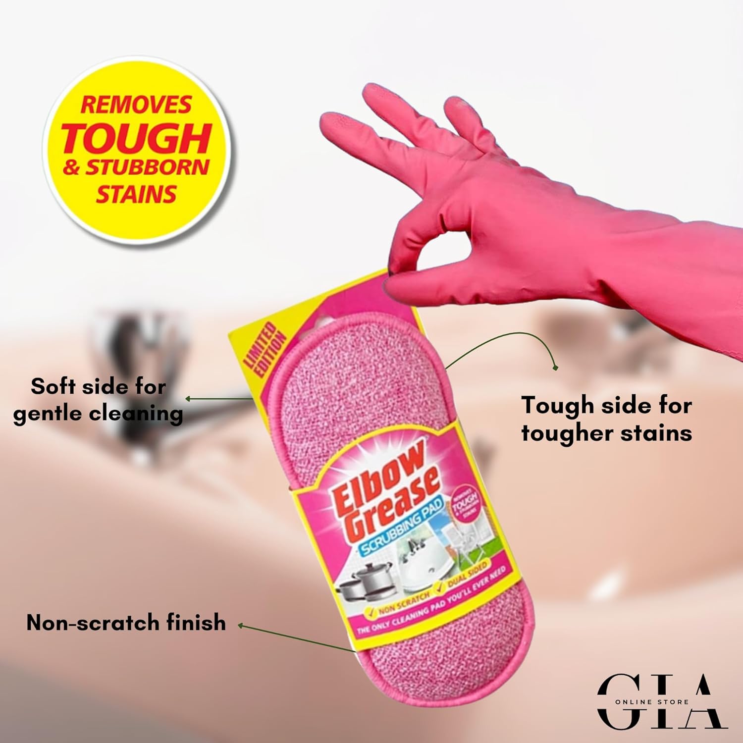 Spring Rose Limescale Remover Spray Bundle: Limescale Remover Spray 500ml, Bonus Pink Elbow Grease Scrubbing Pad & Crevice Brushes - Ideal for Limescale Removal on Toilet, Bathtub & Kitchen Surfaces : Amazon.co.uk: Grocery