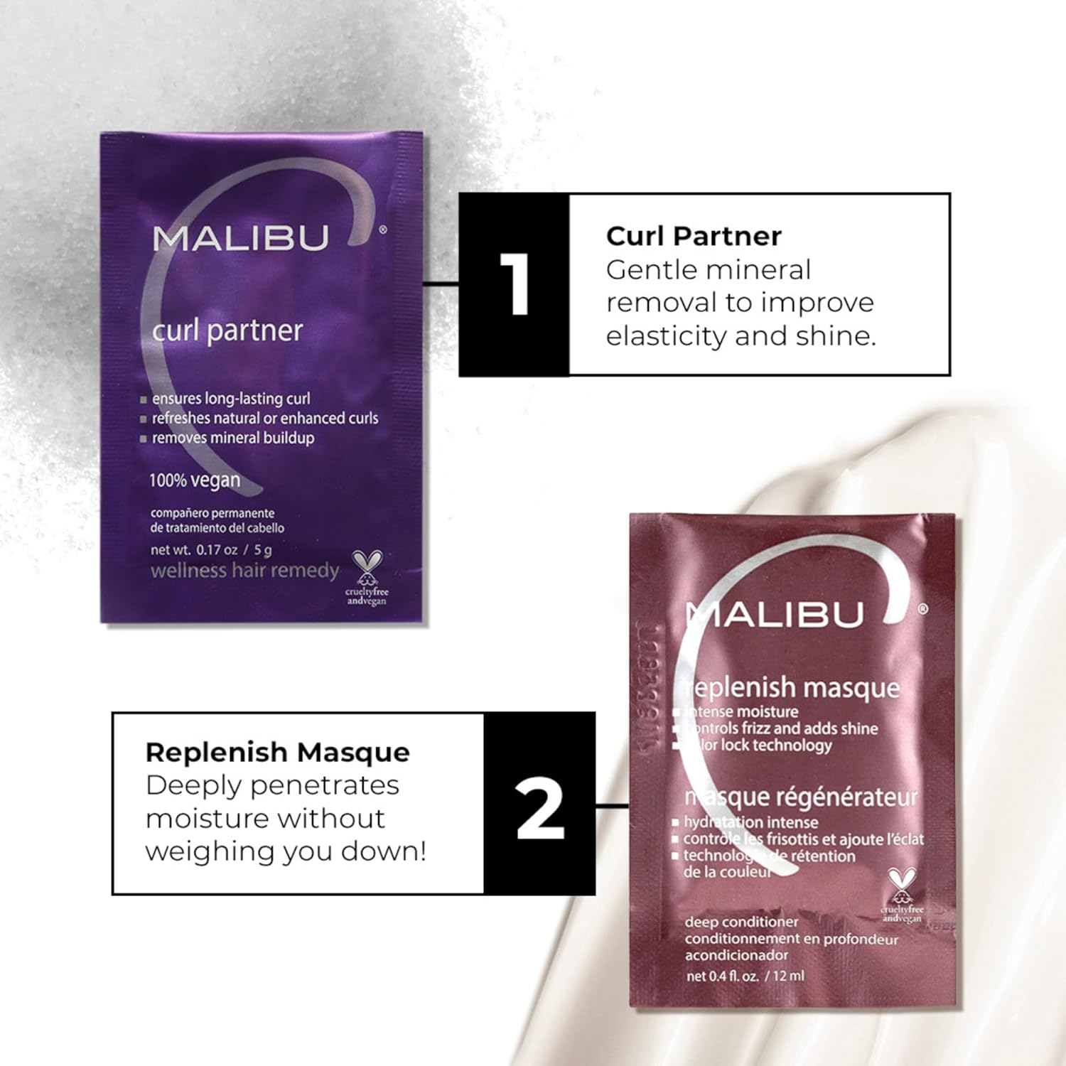 Malibu C Curl Partner Wellness Remedy (1 Packet) - Removes Mineral Build up for Healthier + Bouncier Curly Hair - Contains Gentle Antioxidants for Curly Hair Care : Beauty & Personal Care