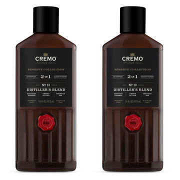 Cremo Distiller’S Blend Reserve Collection Barber Grade 2-In-1 Shampoo & Conditioner, 16 Fl Oz (Pack Of 2)