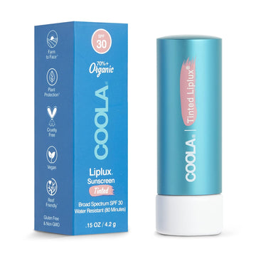 Coola Organic Liplux Tinted Lip Balm And Sunscreen With Spf 30, Dermatologist Tested Lip Care For Daily Protection, Vegan And Gluten Free, 0.15 Oz