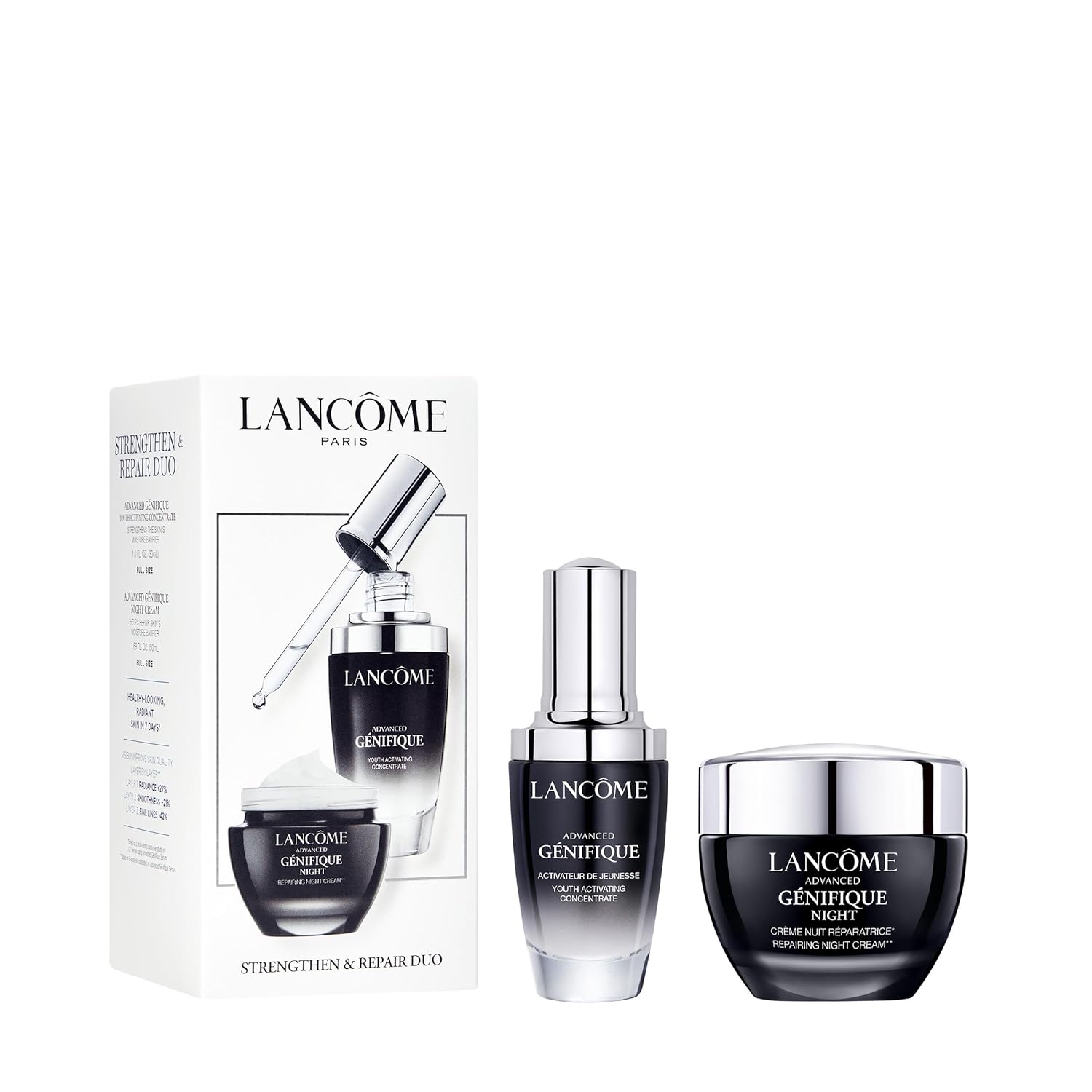 LancÃ´me Advanced GÃ©nifique Strengthen & Repair Duo - 2-Piece Skincare Gift Set - Includes Advanced GÃ©nifique Face Serum & Advanced GÃ©nifique Night Creamâ€¦