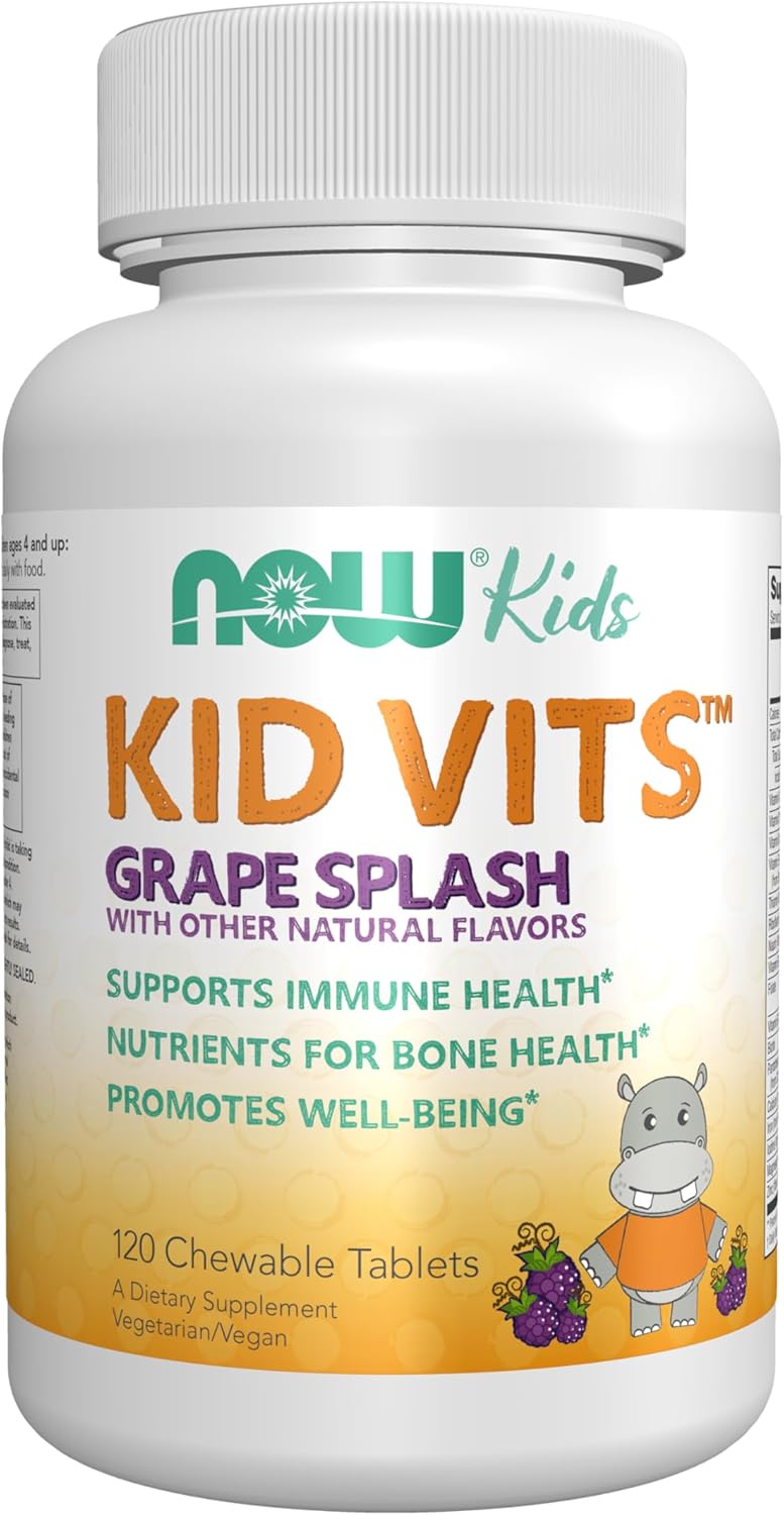 Now Kids Supplements, Kid Vits Multivitamin, Grape Flavor, 120 Chewable Tablets