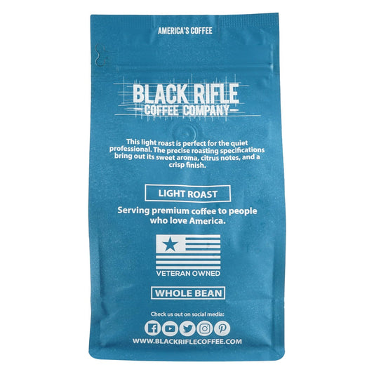 Black Rifle Coffee Company Silencer Smooth, Light Roast Whole Coffee Beans, 12 Oz Bag