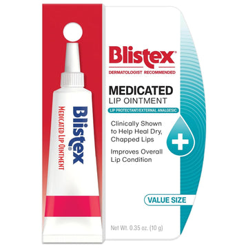 Blistex Medicated Lip Ointment, 0.35 Ounce Tube, Pack Of 12 – Relieves Cold Sores & Helps Heal Dry Chapped Lips, Pain Relief From Lip Sores & Blisters, Healing Ointment