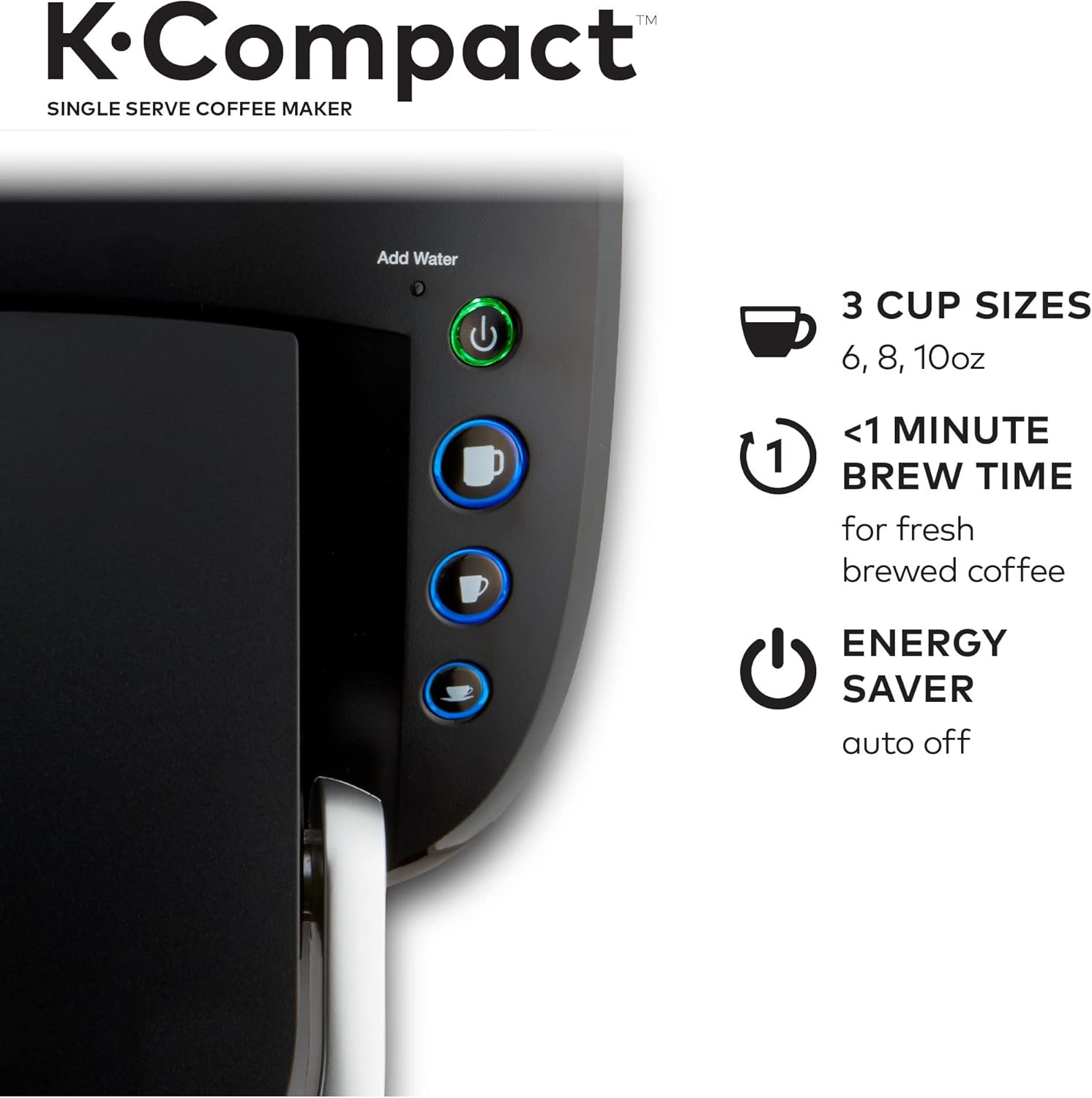 Keurig K-Compact Single-Serve K-Cup Pod Coffee Maker, Black: Home & Kitchen