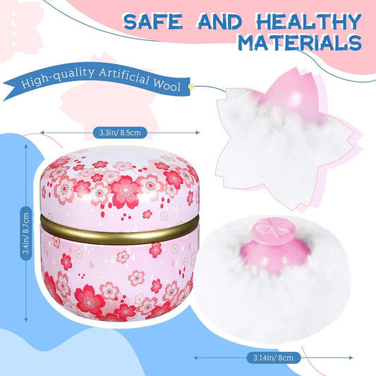 4 Pieces Powder Case Powder Puff Kit Powder Puff Case for Body Cosmetic Powder Container Dusting Powder Case Soft Powder Puff for Baby and Women Travel Home Face Body Powder Box