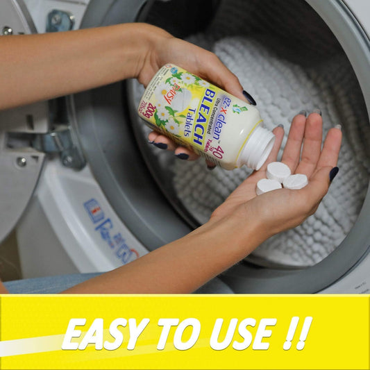 Bleach Tablets Ultra Concentrated Water Activated for Laundry and Multipurpose Cleaning, Replaces Liquid Bleach
