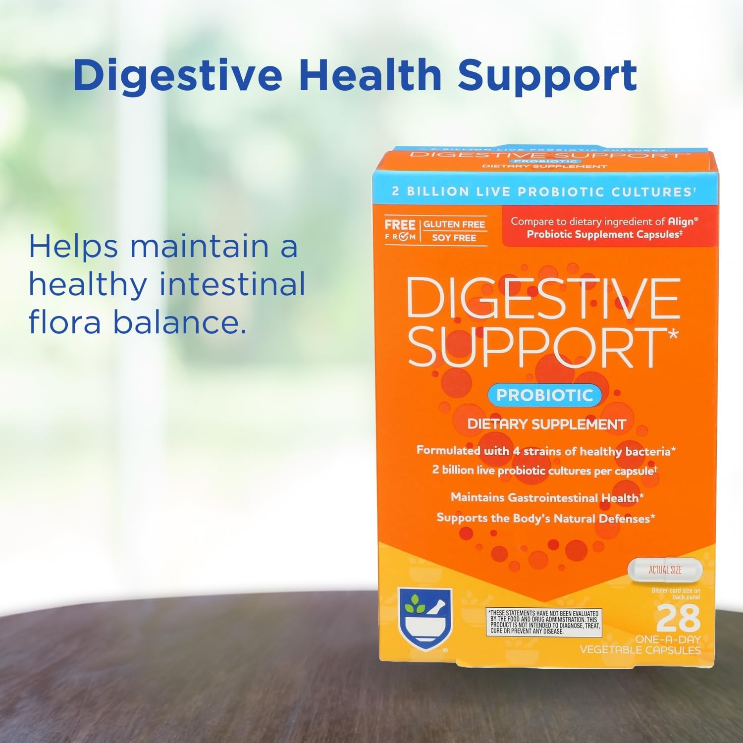 Rite Aid Probiotic Dietary Supplement, 28 Capsules - for Digestive Support, 2 Billion Active Cultures - Probiotics for Women and Men to Promote Gut Health and Food Metabolism : Health & Household