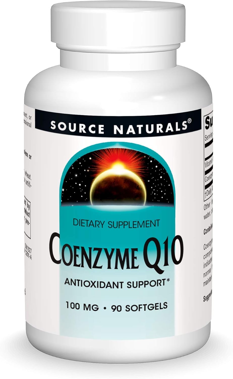 Source Natural Coenzyme Q10 Antioxidant Support 100 Mg For Heart, Brain, Immunity, & Liver Support - 90 Softgels