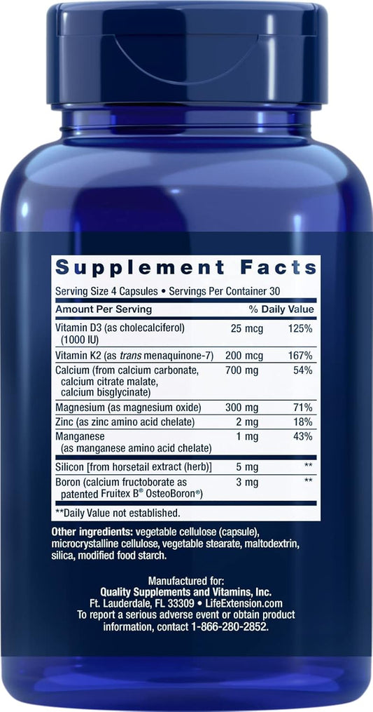 Life Extension Bone Restore With Vitamin K2,Caps 120 Count (Pack of 2)
