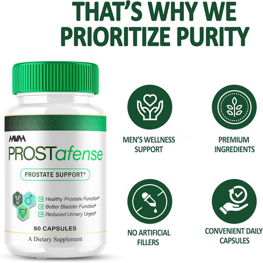 Prostafense Advanced Prostate Support Supplement Prosta Fense Capsules, Prostafence Maximum Strength Advanced Health & Wellness Multivitamin Supplement, Prosta Fence Support Pills (60 Capsules)
