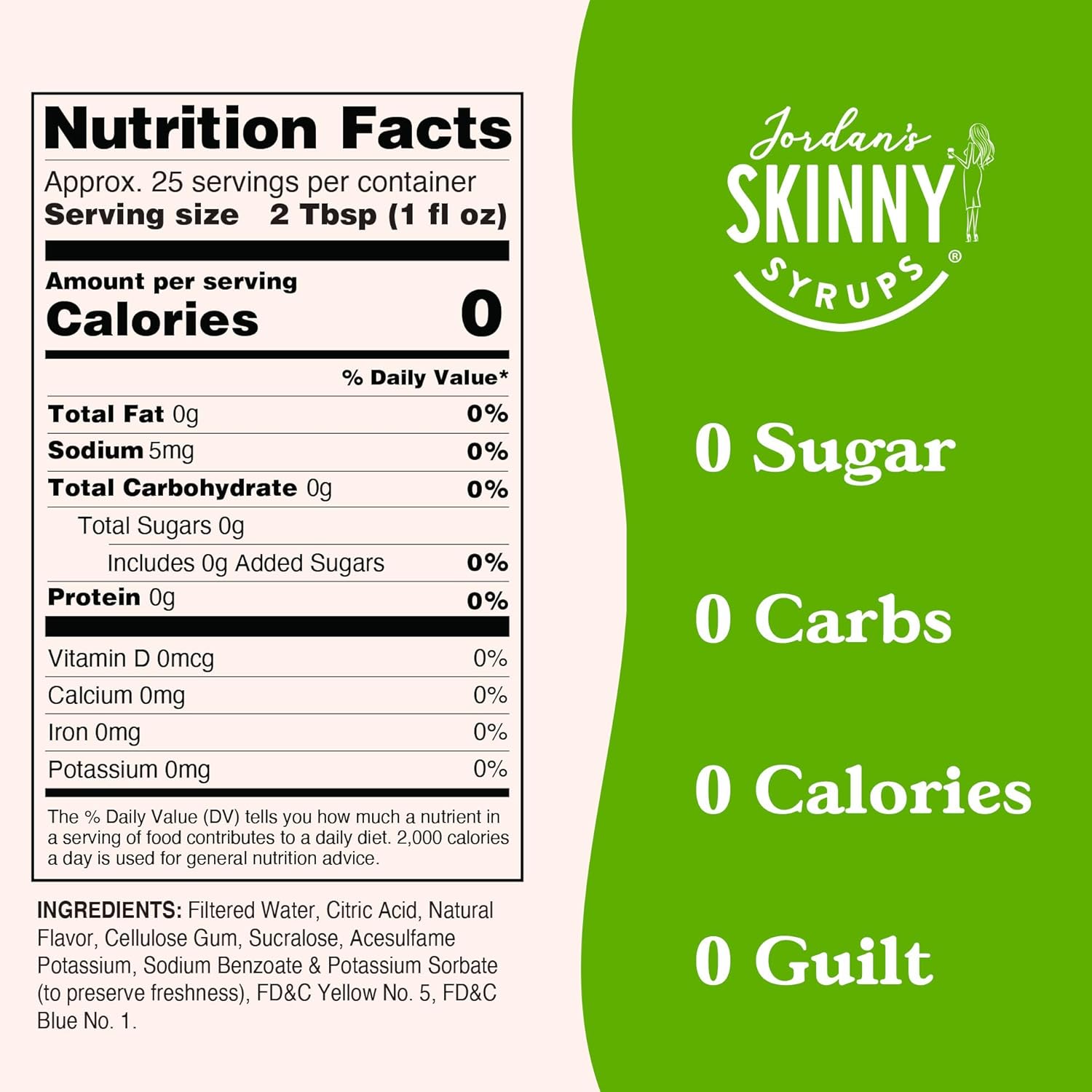 Jordan'S Skinny Mixes Sugar Free Syrup, Dragon Flavor, Fruit Flavored Water Enhancer, Drink Mix For Ice Tea, Lemonade & More, Zero Calorie Flavoring, Keto Friendly, 25.4 Fl Oz, 1 Pack