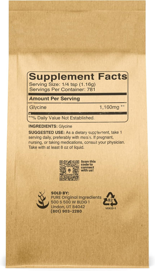 Pure Original Ingredients Glycine Powder (2Lb) Non-Gmo, Non-Essential Amino Acid, Allergen-Free