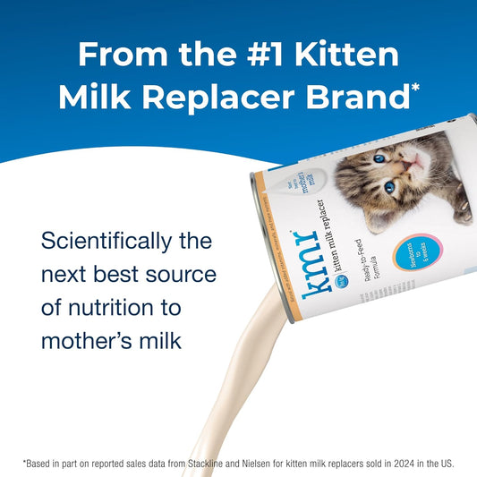 Pet-Ag KMR Kitten Milk Replacer Liquid - 11 oz, Pack of 4 - Ready-to-Feed Kitten Formula with Prebiotics, Probiotics & Vitamins for Kittens Newborn to Six Weeks Old - Easy to Digest