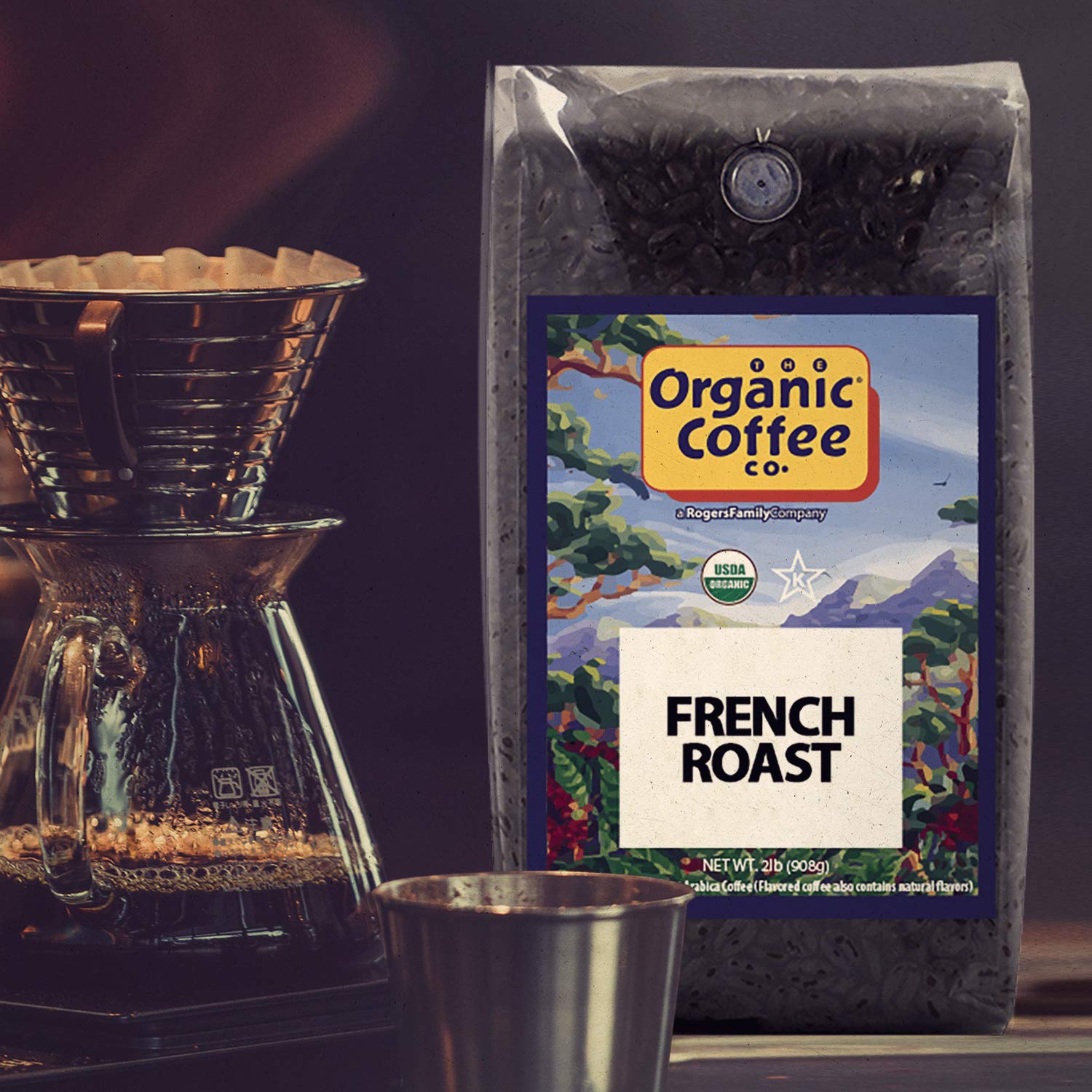 The Organic Coffee Co. Whole Bean Coffee - French Roast (2lb Bag), Dark Roast, USDA Organic : Grocery & Gourmet Food