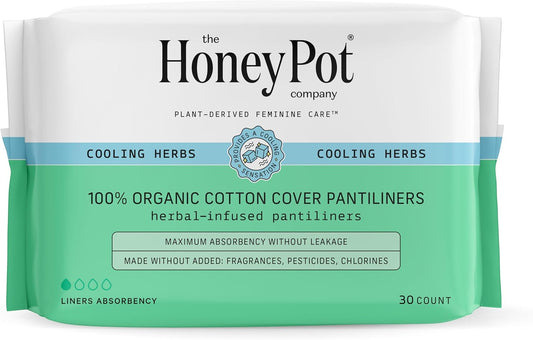 The Honey Pot Company - Panty Liners For Women - Herbal & Non-Herbal Liners Bundle - Organic Cotton Cover & Ultra-Absorbant Pulp Core - Sanitary Pads For Women - Feminine Care - Fsa & Hsa Eligible