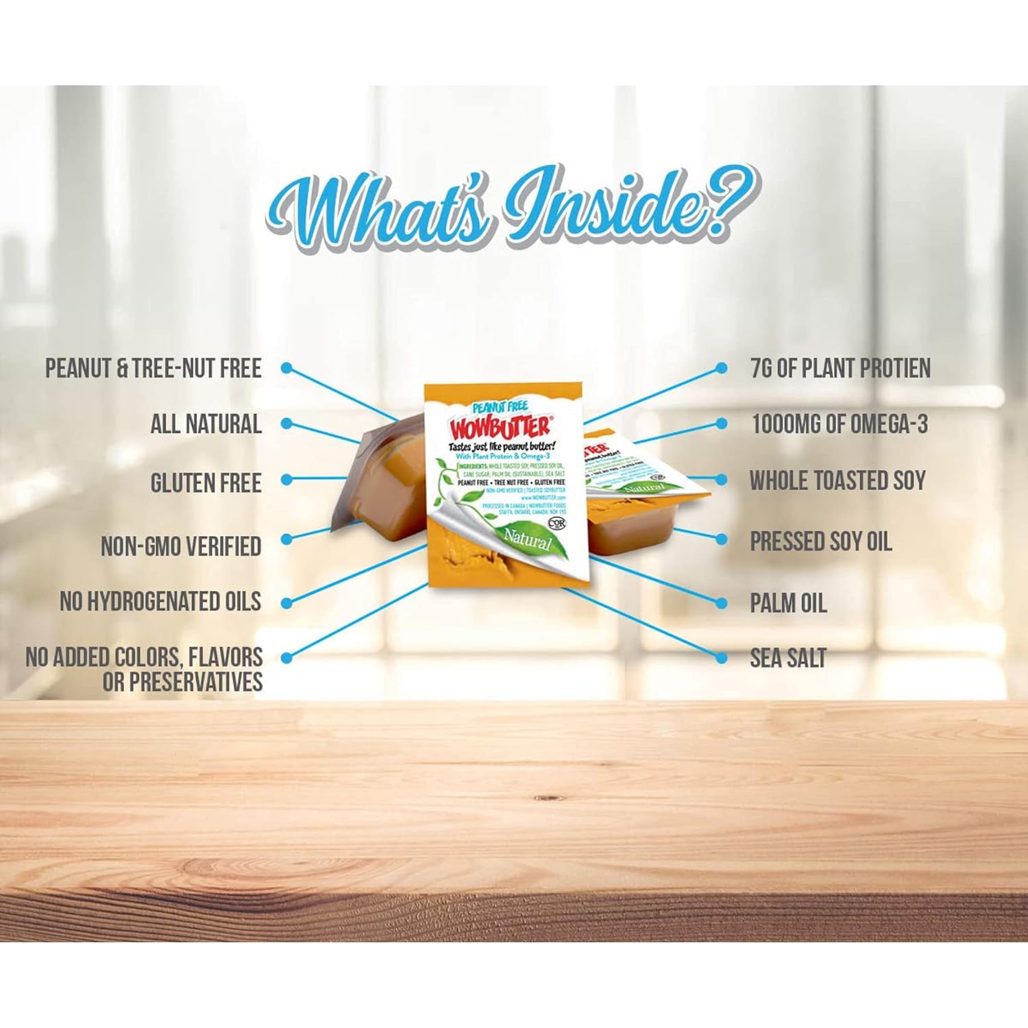 Wowbutter - Creamy Peanut & Tree Nut Free Spread - 100 Cups - 1.12Oz Each - Made With Whole Toasted Soy - All Natural Ingredients - Safe For School - Vegan Plant Protein Food - Gluten Free & Non-Gmo : Nut Butters : Grocery & Gourmet Food