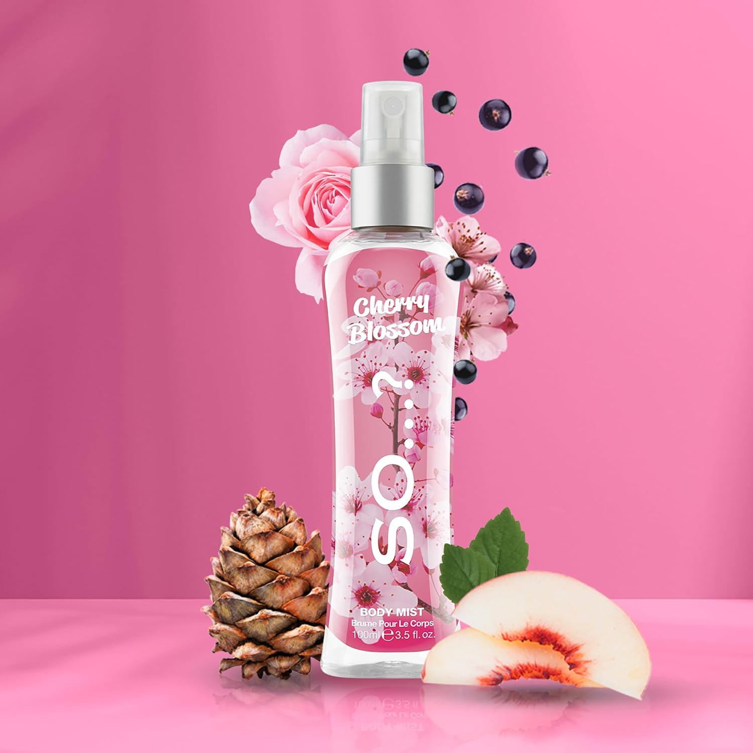 So... Cherry Blossom Body Mist Floral Perfume For Women - Peach, Rose, Cedarwood Notes - Body Spray - Gifts For Women - 3.5 Oz : Beauty & Personal Care