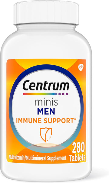 Centrum Minis Men'S Daily Multivitamin For Men For Immune Support With Zinc And Vitamin C, 280 Mini Tablets, 140 Day Supply