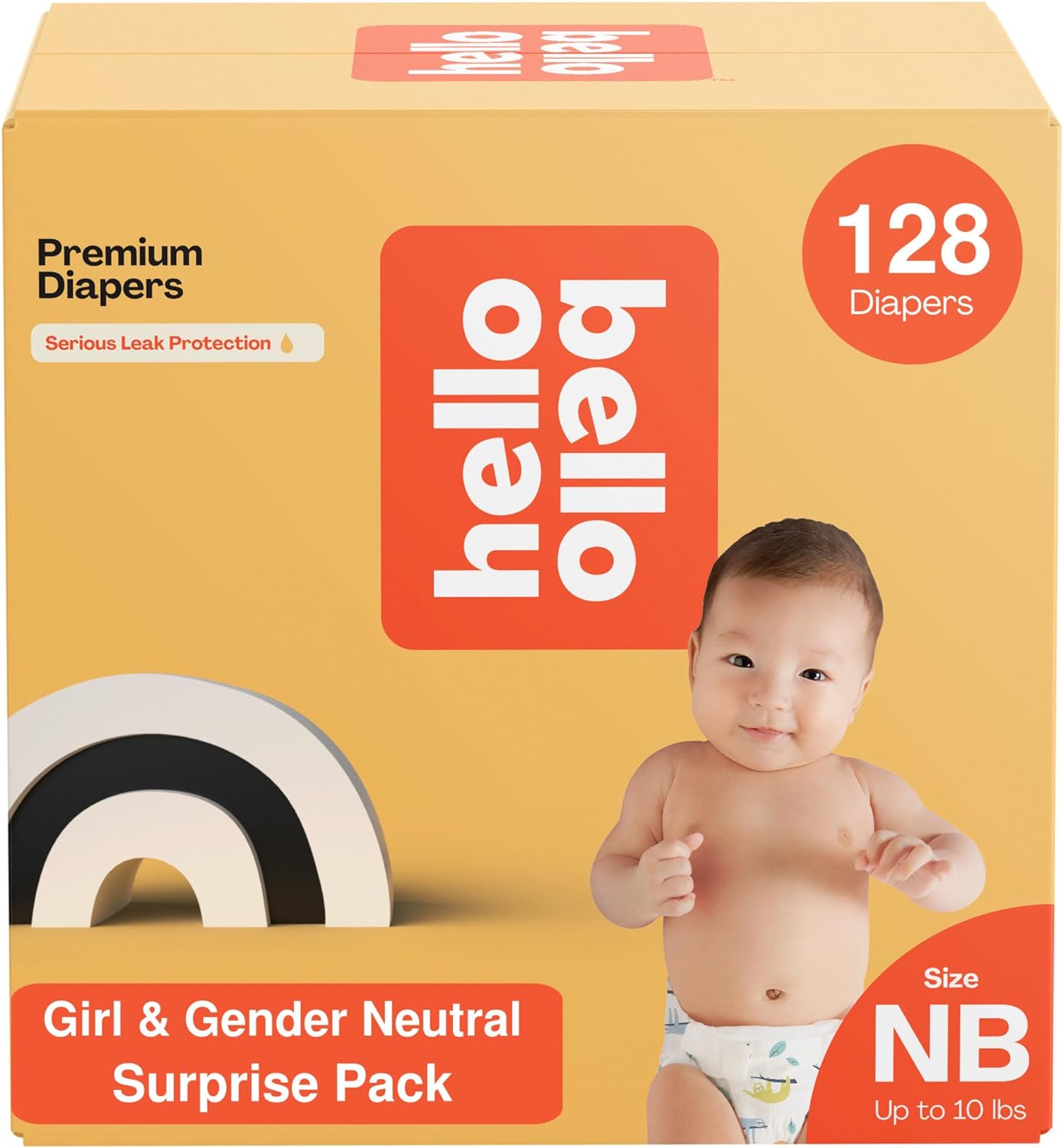 Hello Bello Premium Diapers, Size Nb (Up To 10 Lbs) Surprise Pack For Girls - 128 Count, Hypoallergenic With Soft, Cloth-Like Feel - Assorted Girl & Gender Neutral Patterns