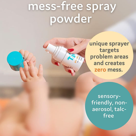 T is for Tame - Baby Powder Mist, Natural Ingredients, Talc-Free Spray with Arrowroot & Charcoal, Mess-Free Application, Vegan & Cruelty-Free, Travel Friendly Size