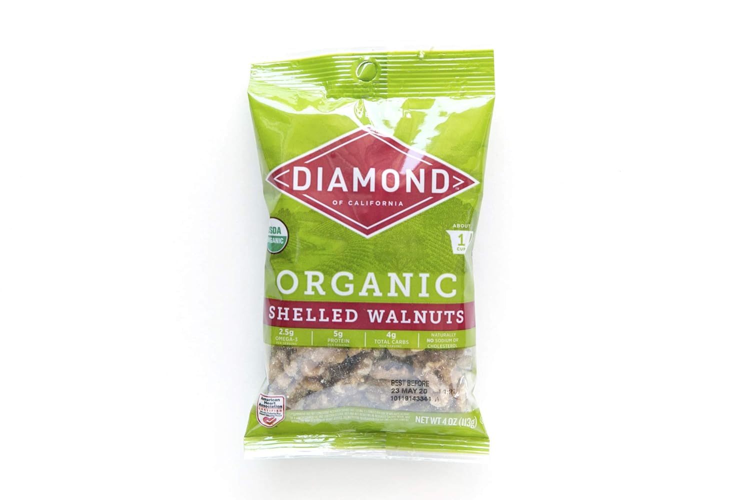 Diamond Of California Walnuts, Organic Shelled Walnuts, 4 Oz (12 Pack)