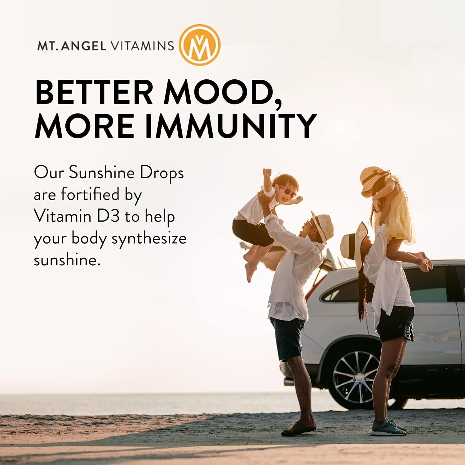 Mt. Angel Vitamins Everyday Liquid Sunshine - Liquid Vitamin D Drops - Easy-to-Use Vitamin D3 Drops with Natural Lemon Flavor (Non-GMO, Vegan, Soy-Free, Gluten-Free) Made in The USA -1400 serv/Bottle : Health & Household