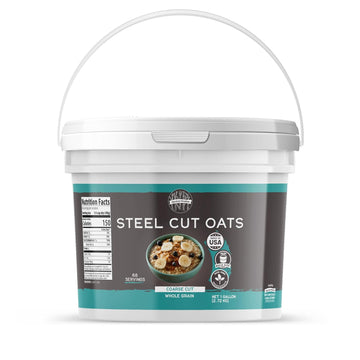 Birch & Meadow Steel Cut Oats, 1 Gallon Bucket, Whole Grain, Irish Oatmeal, Breakfast