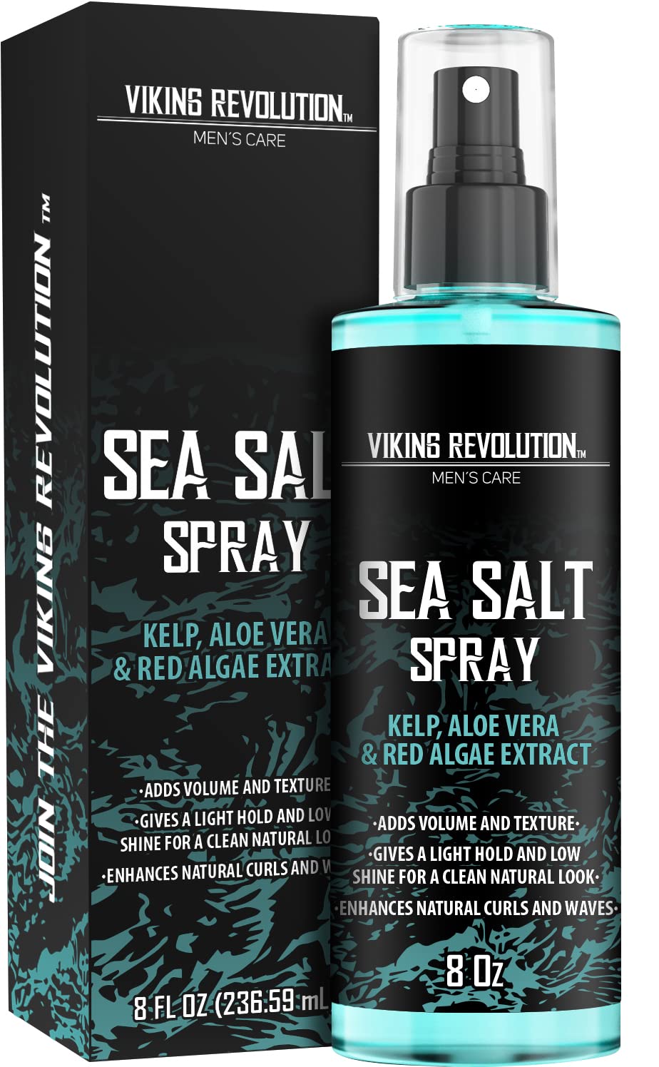 Viking Revolution Sea Salt Spray For Hair Men - Hair Texturizing Spray With Kelp, Aloe Vera And Red Algae Extract - Surf Spray To Add Volume And Texture Sea Salt Spray For Men Beach Hair Spray - 8Oz