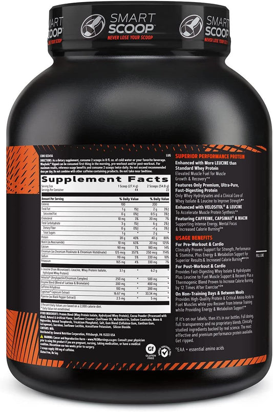 Gnc Amp Wheybolic Ripped | Targeted Muscle Building And Workout Support Formula | Pure Whey Protein Powder Isolate With Bcaa | Gluten Free | Chocolate Fudge | 22 Servings