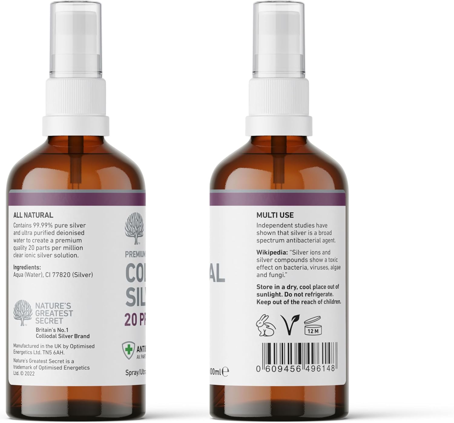Nature's Greatest Secret Premium Quality Antibacterial 20ppm Colloidal Silver Spray 20ml : Amazon.co.uk: Health & Personal Care