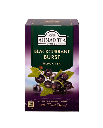 Ahmad Tea Black Tea, Blackcurrant Burst Teabags, 20 Ct (Pack Of 6) - Caffeinated & Sugar-Free