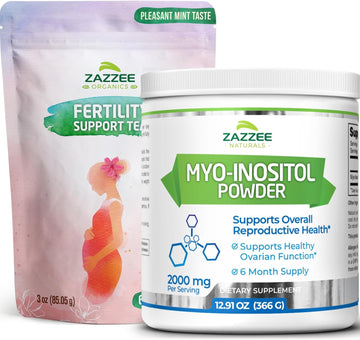 Zazzee Myo-Inositol Powder And Usda Organic Fertility Support Tea