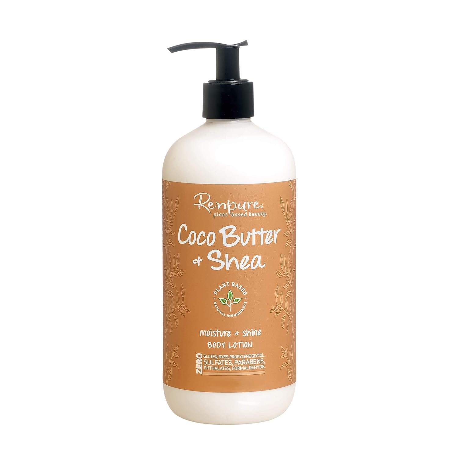 RENPURE PlantBased Beauty Coco Butter Shea Moisture + Shine Body Lotion Fluid, 19 Ounce