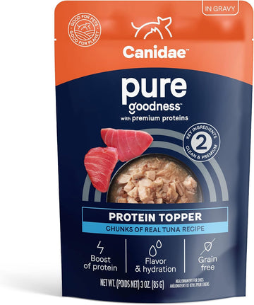 Canidae Pure Protein Topper Wet Dog Food, Chunks Of Real Tuna In Gravy Recipe, 3 Oz. (Case Of 12)