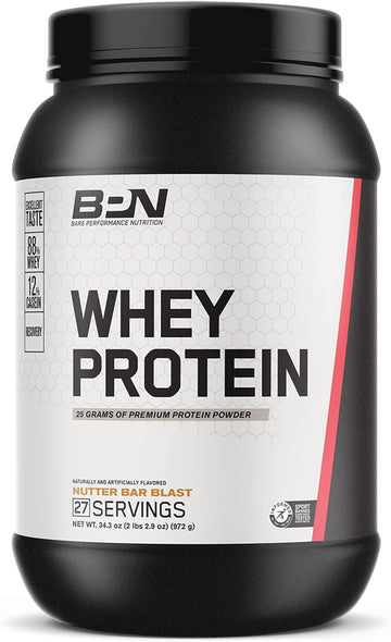 Bare Performance Nutrition, Bpn Whey Protein + Casein Protein Powder Blend, Nutter Butter Blast, 25G Protein Per Serving Supports Lean Muscle Recovery, 27 Servings, Third Party Tested