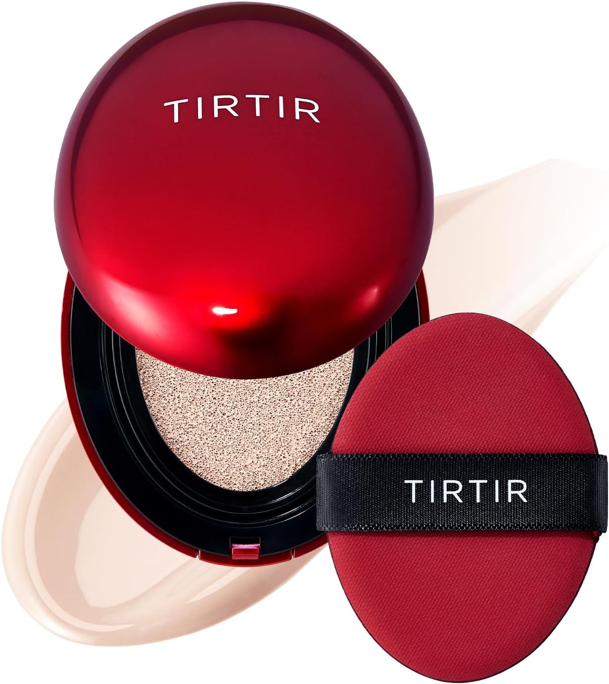 Tirtir Mask Fit Red Cushion Foundation | Full Coverage, Weightless, Skin Fit, Satin Glow Finish, Korean Makeup, Beauty, Tattoo Cover Up, Buildable (#13C Fair, 0.63 Fl Oz)